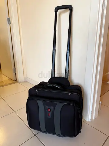 Swiss Gear Black wheeled carry-on suitcase with extendable handle