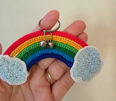 Crochet Rainbow 🌈 key chain 💖 Handmade