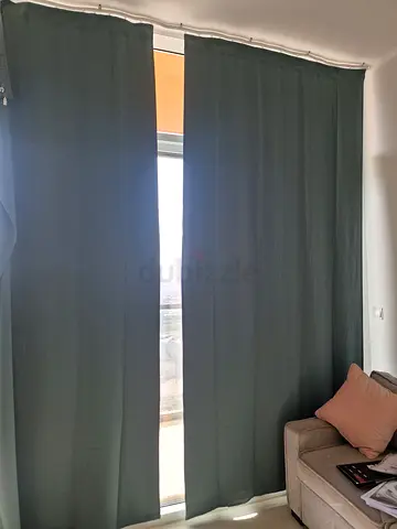 Dark Green Curtains Ikea - Pair, Excellent Condition