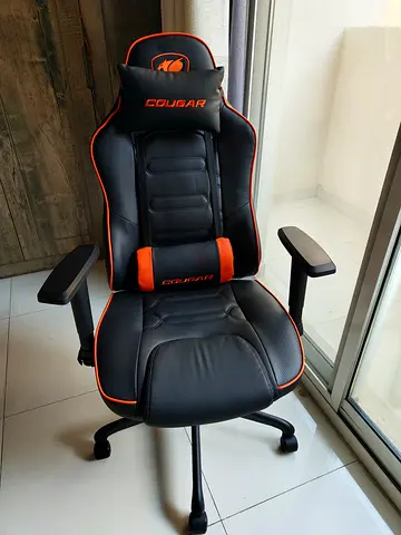 Cougar Gaming Chair - Black with Orange Trim, Good Condition