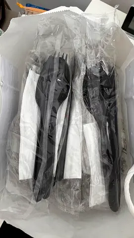 FREE Disposable Black Plastic Cutlery (New, Packaged)