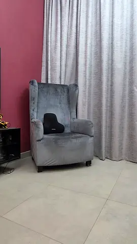 Gray Velvet Armchair with Wingback Design