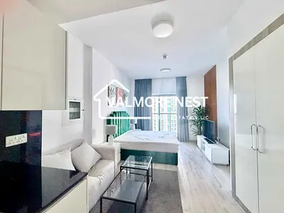 استوديو مفروش | RMT Residence JVC | إطلالات على المدينة والمنتزه | شرفة