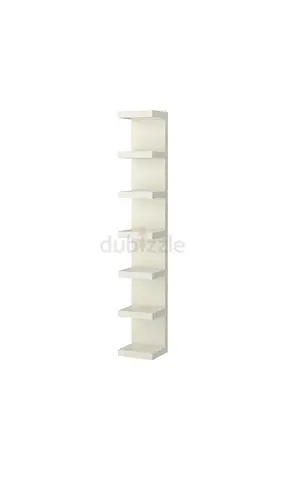 Tall Narrow 7-Tier White Wall Shelf Unit - Slim Storage