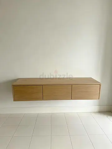 Floating Media Console Oak Wood