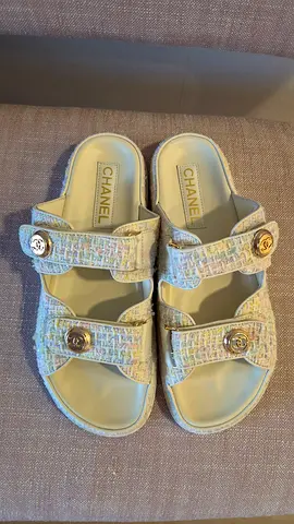Chanel Multi-Color Tweed Dad Sandals size 41