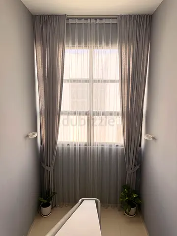 Large Grey Sheer and Curtains Set for big window