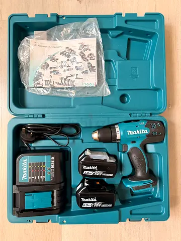 Makita DDF453RFE 18V Cordless Drill Driver Kit – 2 Batteries, Charger & Case