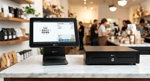 Complete POS System with Touchscreen Terminal and Cash Drawer