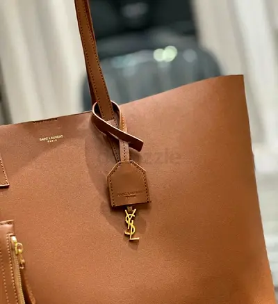Saint Laurent Large Brown Leather Tote Bag - Authentic