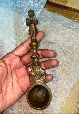 Antique brass design 19cm height