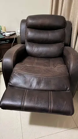 Brown Leather Recliner Armchair - Comfortable Single Seat