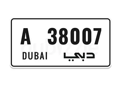 Dubai Car Plate A 38007