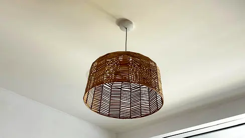 Woven Rattan Pendant Light - Natural Boho Ceiling Lamp