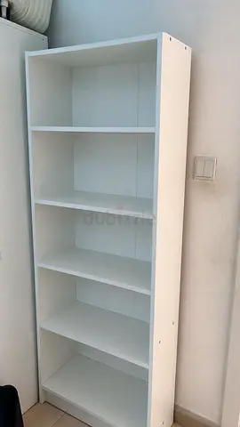 White 5-Shelf Bookcase / Open Cabinet - Good Condition