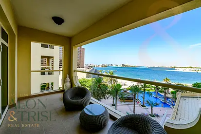 Large 2 BR+Maid. Sea and Burj View. Double Balcony