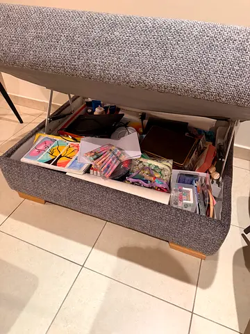 Grey Storage Ottoman Bench with Lift-up Seat - excellent condition only used for storage.