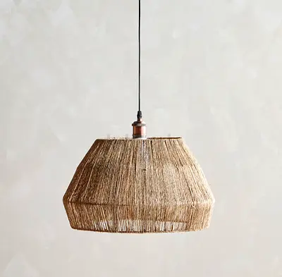 Handwoven Rattan Pendant Light - Natural Boho Hanging Lamp