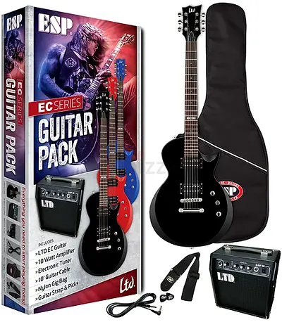 ESP LTD Eclipse Series Electric Guitar Package Black Finish Includes Amp, Gig Bag