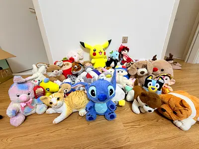 Large collection of assorted plush toys and stuffed animals - variety of characters in great conditi