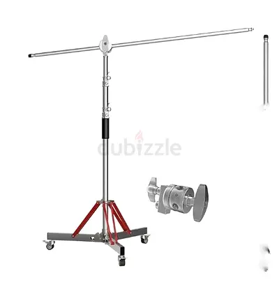 Heavy-duty C-stand with Boom Arm and Rolling Base