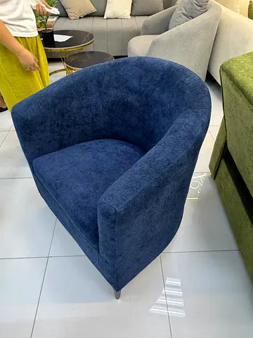 Custom made Navy  Barrel Accent Chair