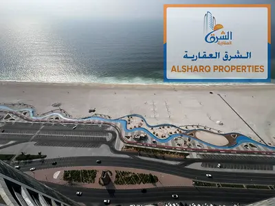 Prime location on Ajman Corniche, two bedrooms and a living room, full sea view, with gym, swimming pool and private parking, excellent layout.