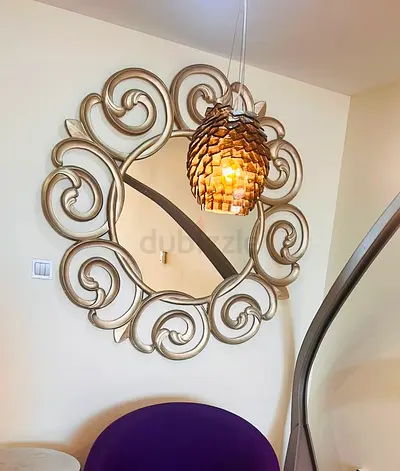Needs to go!! 2XL LARGE SIZE MIRROR CARVED WOOD METALLIC SILVER FINISH MARINA TIMOTHY