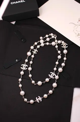Pearl with Stone Long Necklace
Chanel
