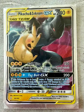 Pokémon Card Pikachu & Zekrom GX 33/181 TAG TEAM – Team Up 2019
