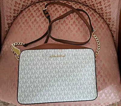 Michael Kors (original) MK Logo Crossbody Bag - Beige/Brown (never used)