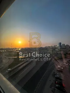 Office for Annual Rent in Al Majaz 1, 860 Sq. Ft., Glass Façade, Water View, Open Space, Parking, A