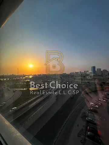 Office for Annual Rent in Al Majaz 1, 860 Sq. Ft., Glass Façade, Water View, Open Space, Parking, AED 56,000 in 4 Cheques
