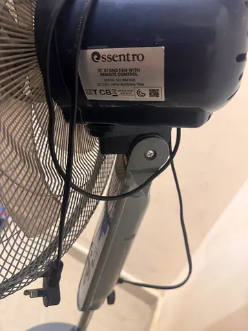 Essentro oscillating pedestal fan with remote - used, good working condition