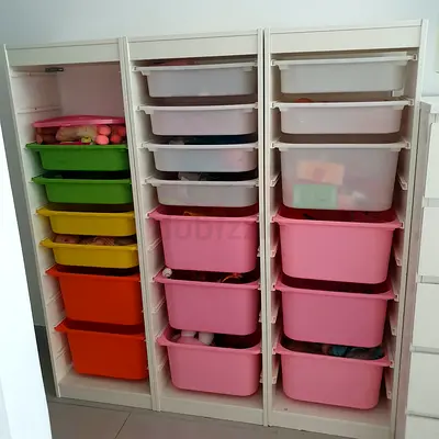 IKEA TROFAST 3-row Storage Unit with 12 Colored Bins - Kids' Organizer