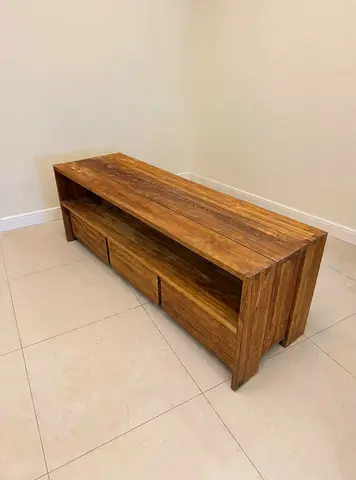 MARINA HOME teak wood TV media entertainment cabinet shelf and drawers L160 D50 H55cm