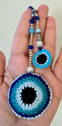 Evil eye key chain 🔑💙 crochet Design
