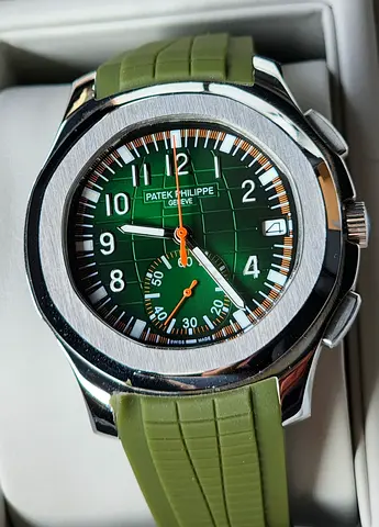 Patek Philippe Aquanaut Men's Master Quality Watch with Green Dial and Rubber Strap🔥🔥🔥🔥🔥🔥