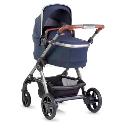 Navy Silver Cross baby stroller / pram with storage basket