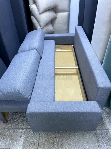 Grey Fabric Three Seater Sofa