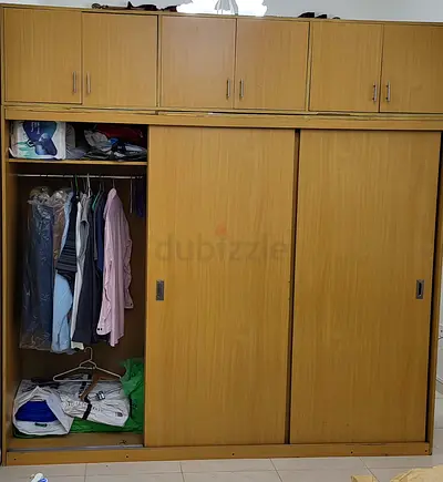 3-Door Sliding Wardrobe with Top Storage & Centre Mirror (MDF Material / Custom-Made Must Go Today