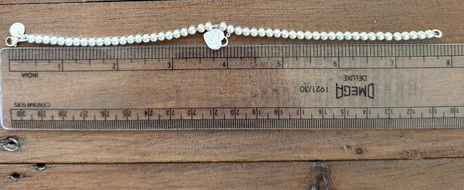 Tiffany heart tag bead bracelet silver