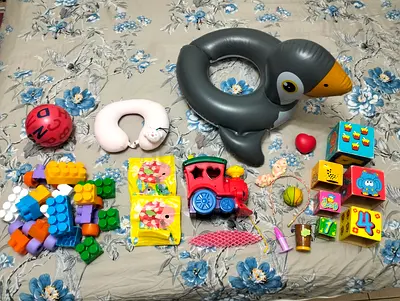 All for 30 AED only Kids toys, giant building blocks, travel pillow Location Al barsha 1