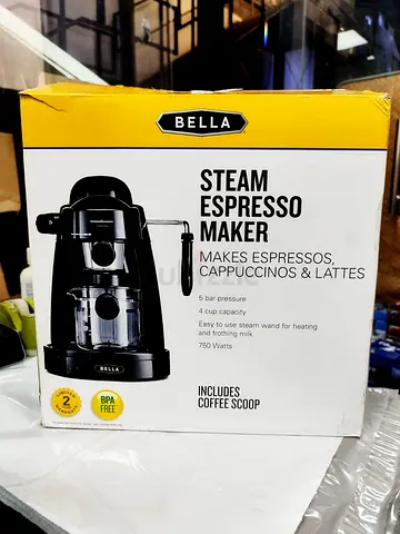 Bella Steam Espresso Maker - 4 Cup, 750W (Boxed)