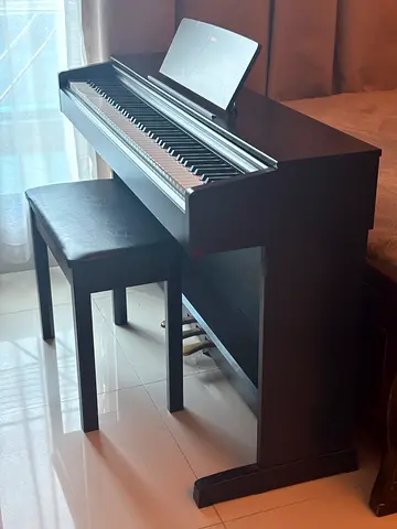 Yamaha Digital Piano with Bench - Dark Wood Finish, Good Condition