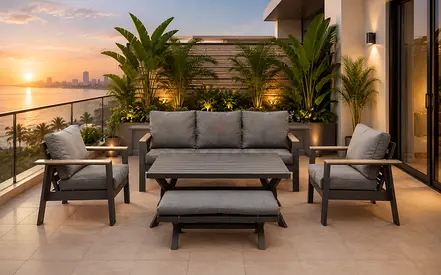 Outdoor 5-piece Patio Sofa Set with Cushions — brand new