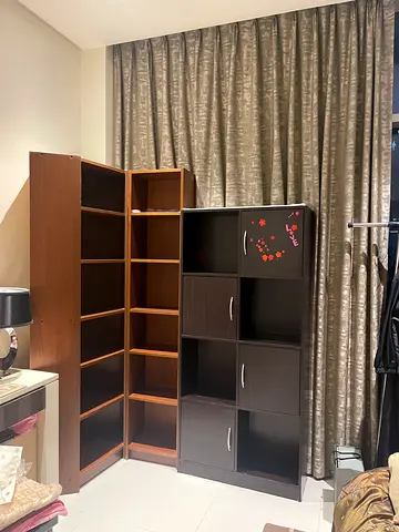 A brown wooden cabinet
