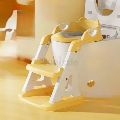 Baby Potty Training Seat with Steps and Lid - Beige