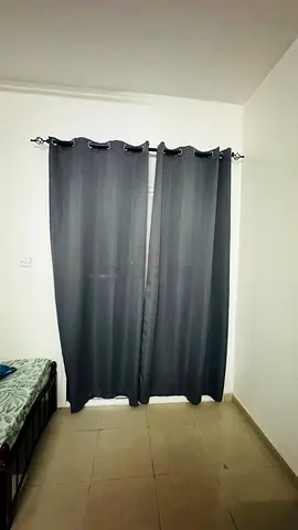 Dark Grey Eyelet Curtains - Pair, Good Condition