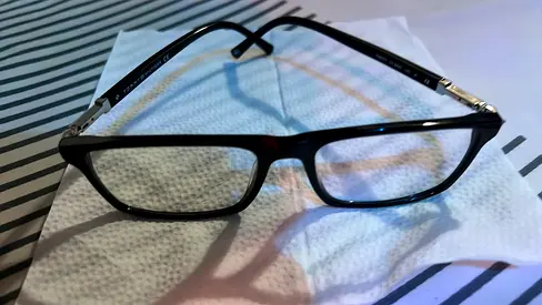 Black Rectangular Prescription Glasses Frame - Lightly Used price 600 aed